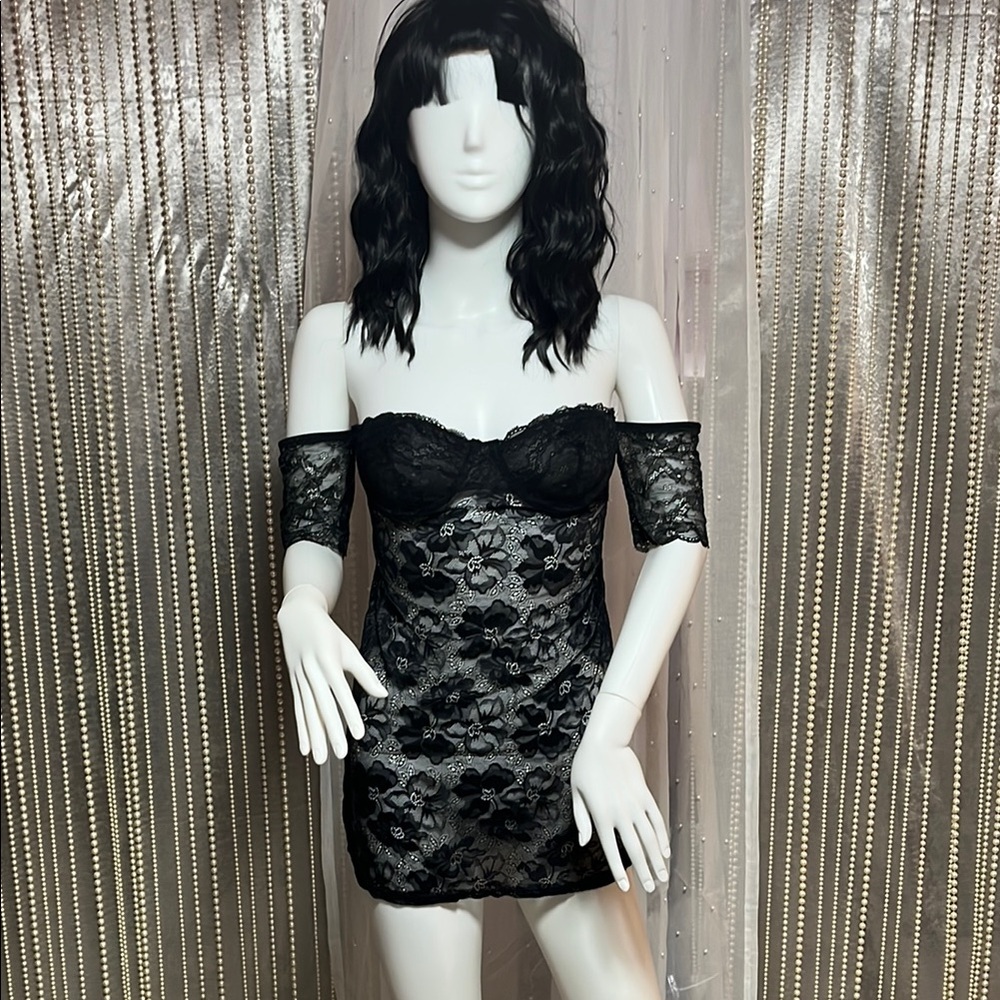 Black Lace Off-Shoulder Dress